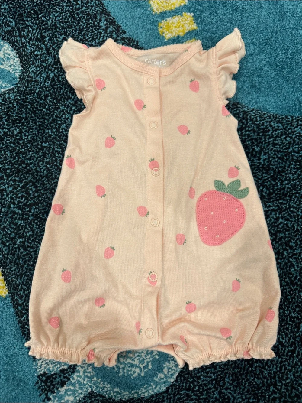 Carter's Light Pink Strawberry Bubble Romper